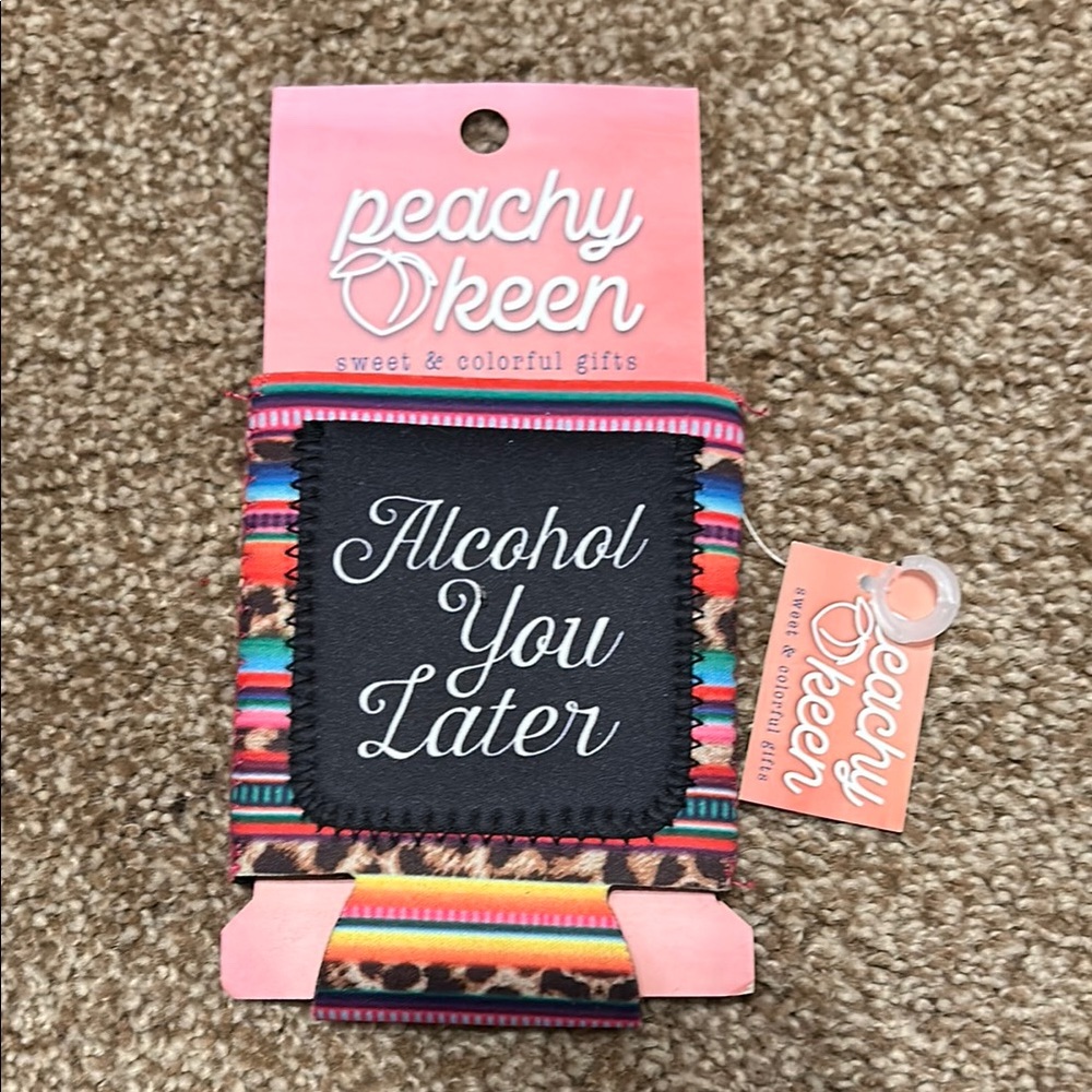 Peachy Keen Colorful Can Cooler